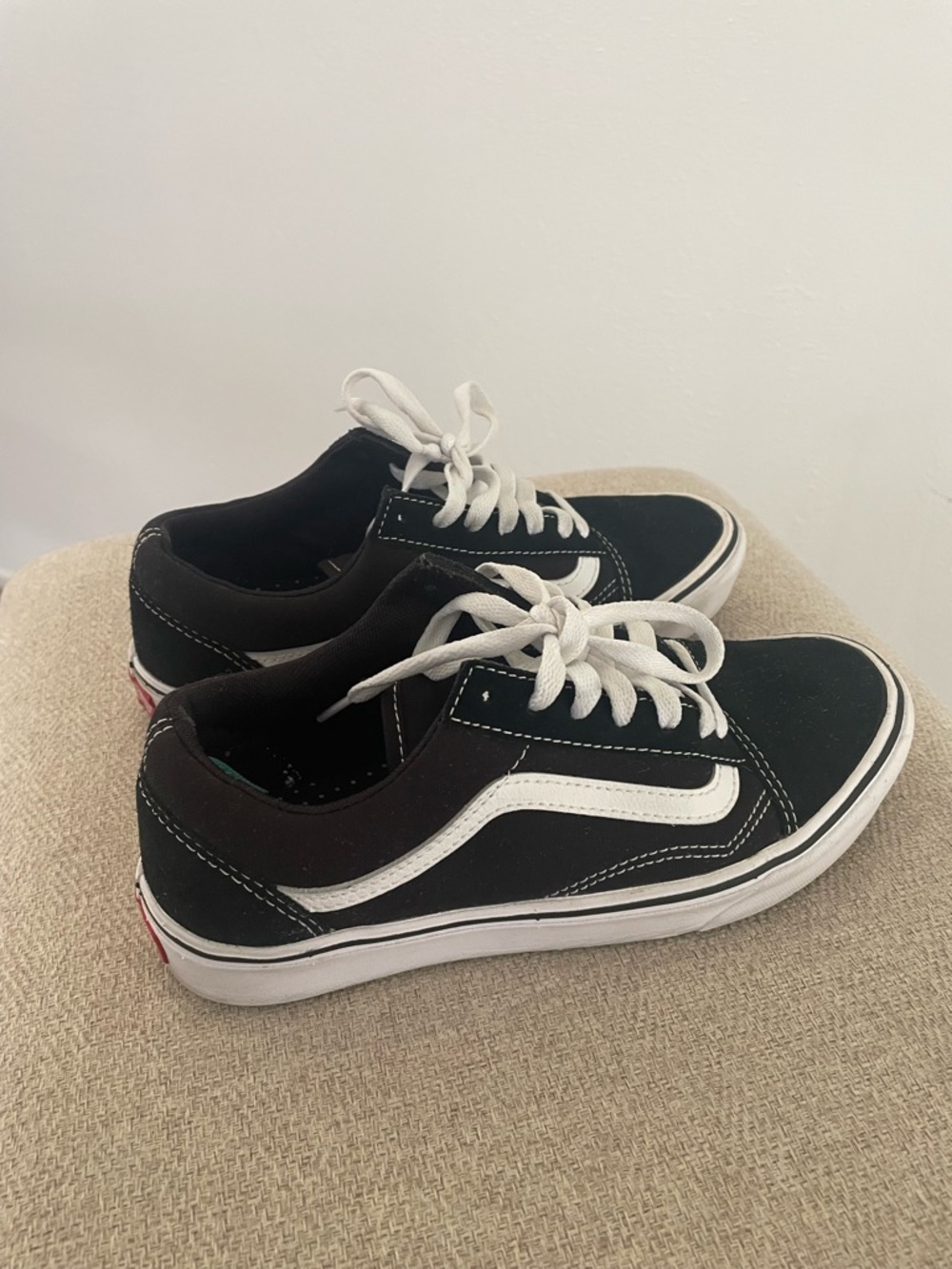 Vans Black & White Low-Top Skate Shoes